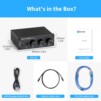 Q4 Mini Stereo USB Gaming DAC & Headphone Amplifier Audio Converter Adapter for 