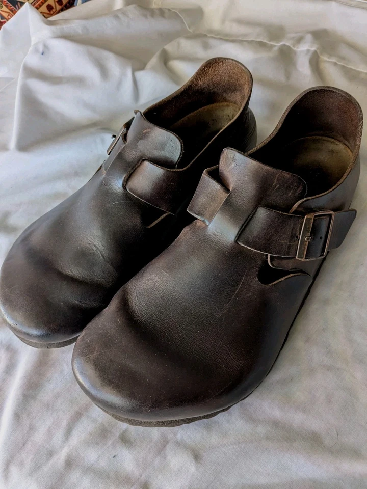 Birkenstock London Brown Men's Oiled Leather Buckle Shoes Size 44 US 11 - Image 3 of 4