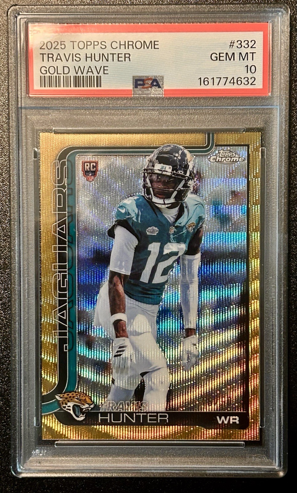2025 Topps Chrome - Travis Hunter #332 Gold Wave Refractor /50 (RC) PSA 10 POP 1