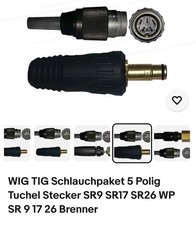 Pakiet węży TIG SR 9 FLEX, NOWY, ZA, chłodzony gazem, 3m lg + duży zestaw części zamiennych