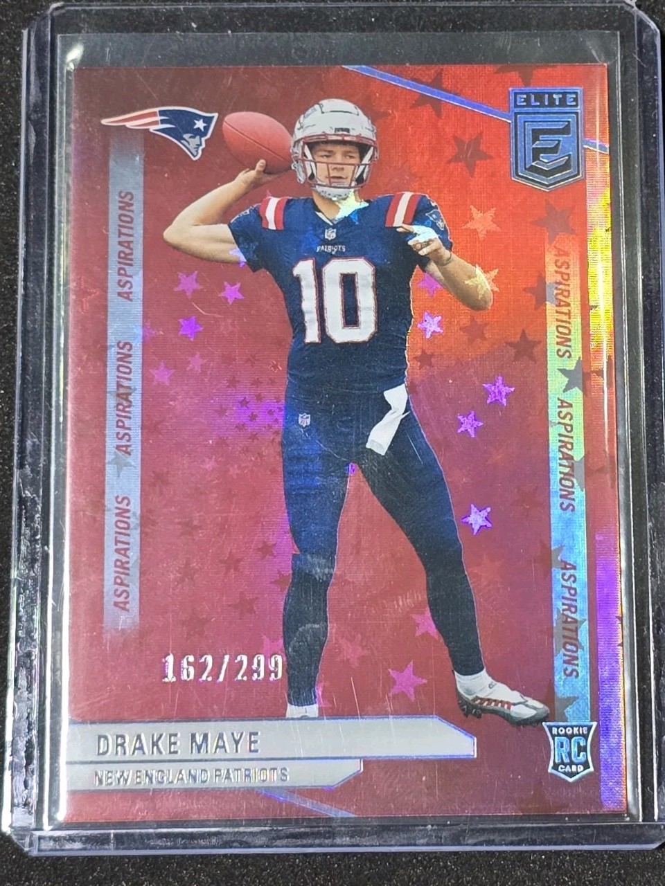 Drake Maye RC /299 2024 Donruss Elite Aspirations Red Stars Patriots Rookie