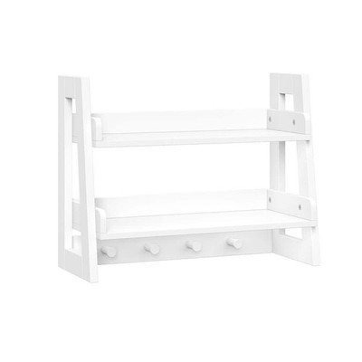 RiverRidge Home Amery 20'' W x 8.5'' D x 15.75'' H 2-Tier Ladder Shelf with Hooks