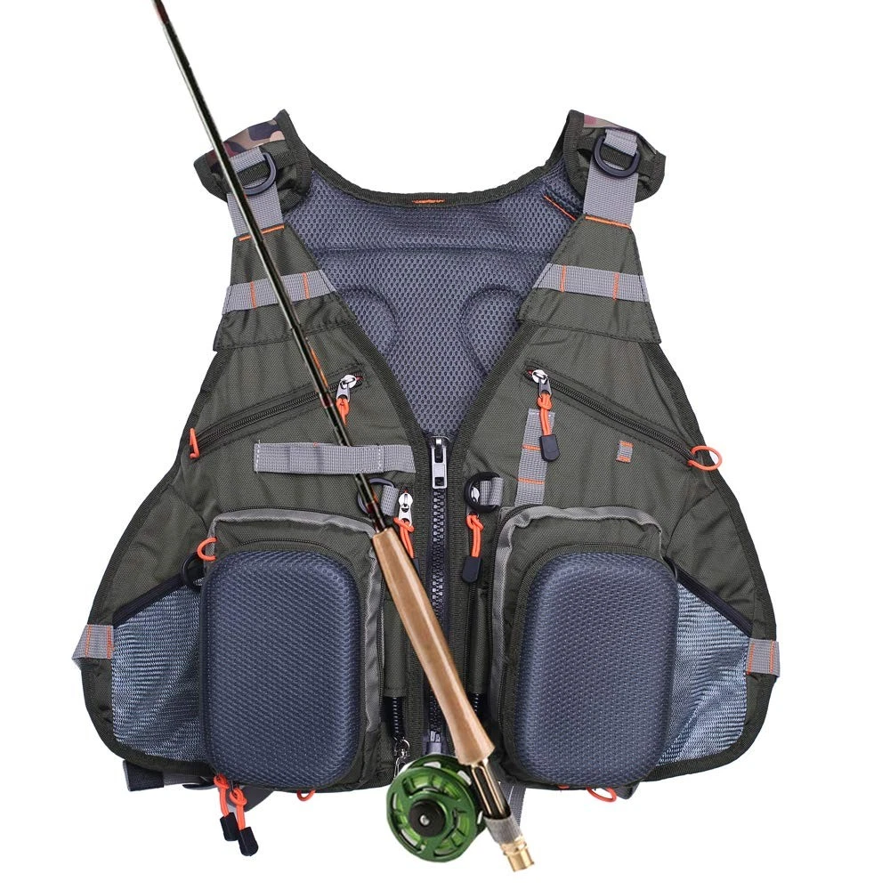 Lightweight Fly Fishing Vest with Multi Pockets Adjustable Size Mesh Fishing ...