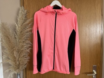 Ergee Damen Kapuzenjacke Gr XL 44 46 Neon Pink schwarz Sweatjacke Trainingsjacke