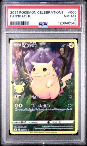 Pokémon TCG Celebrations Pikachu Holo Rare Card 005/025 Near Mint PSA 8