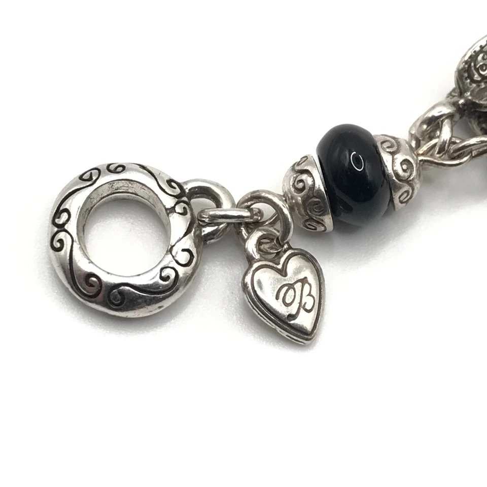 Pulsera de eslabones Brighton cuentas negras y dije cierre de palanca estilo suroeste 7,5" Foto 3 de 4