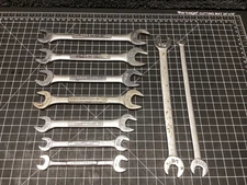 VINTAGE CRAFTSMAN USA-MADE DOUBLE OPEN ENDED WRENCHES 9 PIECE