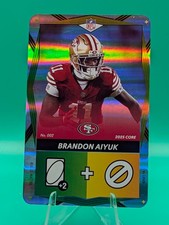 2024 UNO Elite Brandon Aiyuk #002 Core Green & Yellow Dual Foil SF 49ers