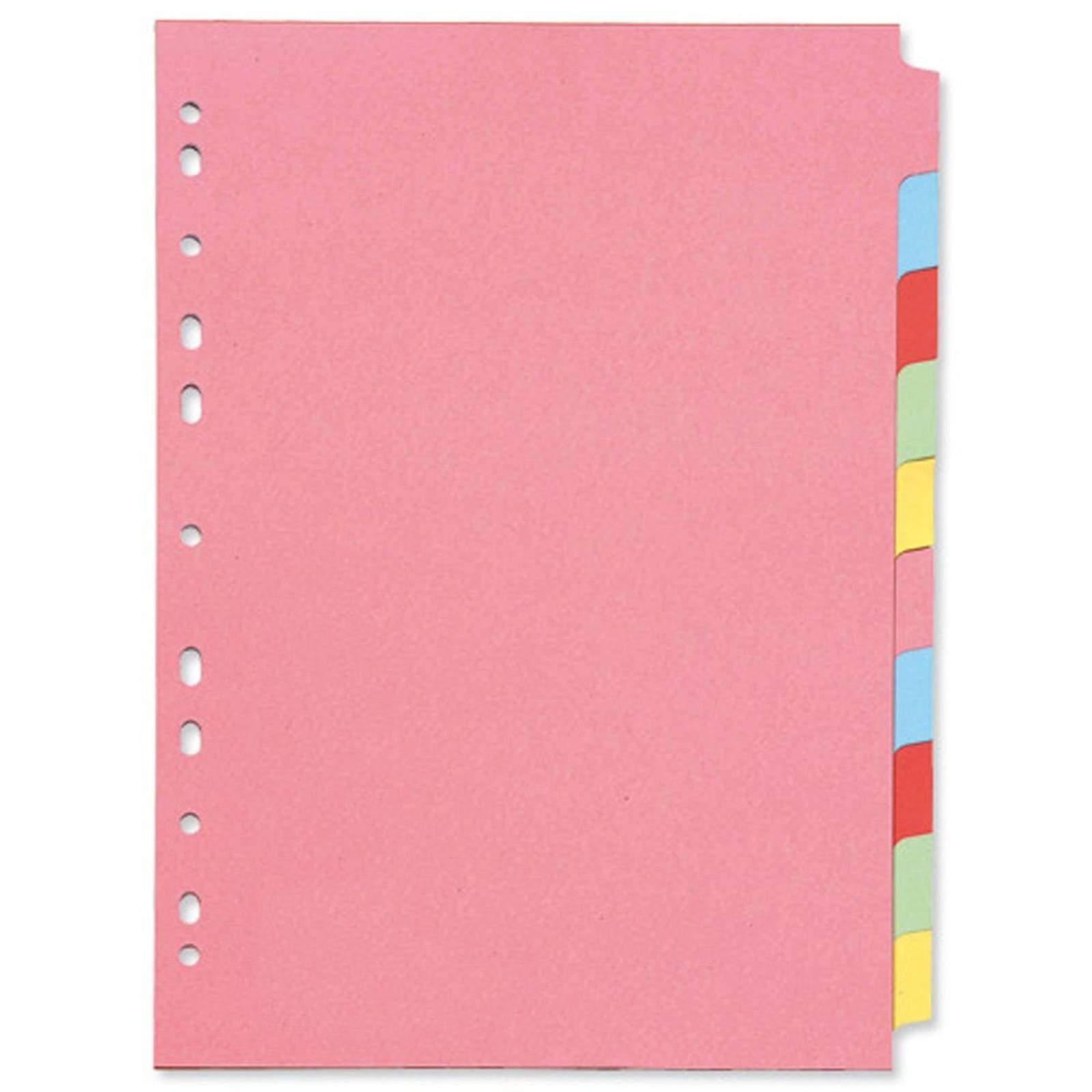 A4 Dividers With 10 Coloured Index Tabs