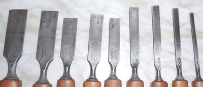 Vintage Erik Anton Berg Ekilstuna Garanti 9pc Chisel Set