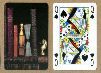 ROBERT FREDERICK LTD 1998 SWAP PLAYING CARD Queen of Spades BOOKENDS