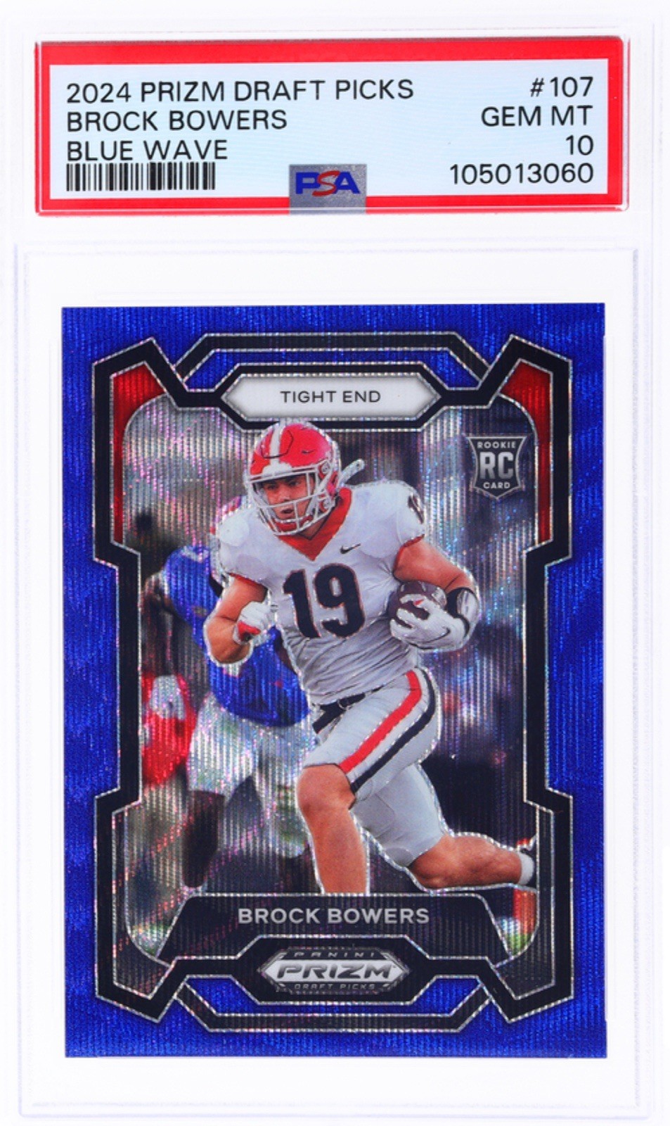 2024 Panini Prizm DP Blue Wave Brock Bowers 230/249 PSA 10 GEM MINT POP 2!!