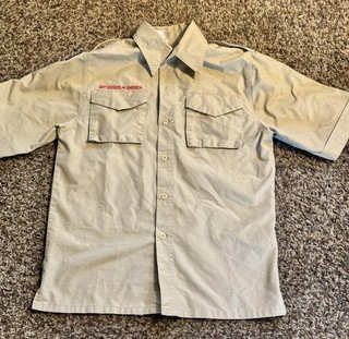 BSA Boy Scouts NEW Centennial Uniform Shirt Youth Large Tan Short Sleeve NWOT