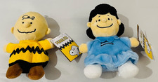 Peanuts by Aurora Palm Pal 5" Inch Beanie Plush Bundle - Lucy  Charlie Brown