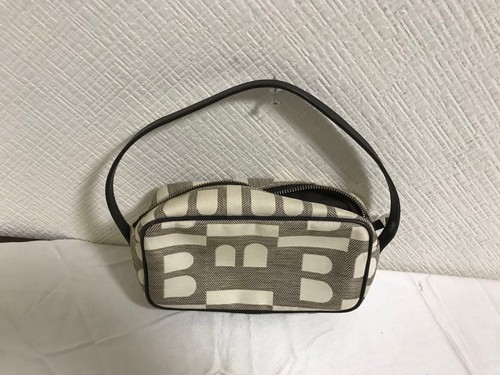Bally Logo Canvas Hand Pouch Bag 21a