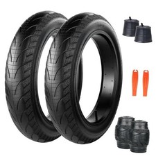 1/2 Pack Fat Tire for Ebike Mountain Black/20" x 4"/2 Tires 2 Tubes 2 levers
