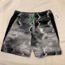 Old Navy Boy's Hike to Swim Trunks Shorts Size L 10-12 Black Print NWT