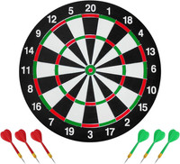 FULL SIZE 17 DARTBOARD SET 6 DARTS FUN FAMILY DART BOARD GAME ADULTS KIDS XMAS