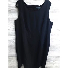 Kasper Black Sleeveless Sheath Dress Plus Size 20W Career Office Professional