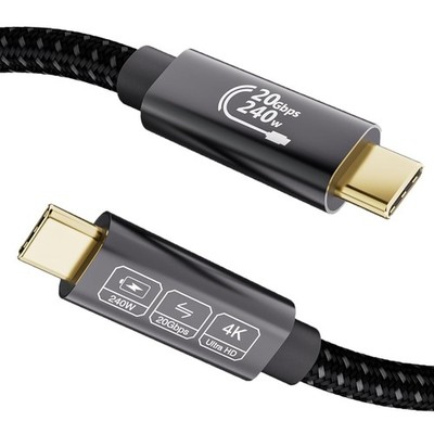 USB C 3.2 Kabel: 20Gbps, 240W, 4K @ 144Hz, Thunderbolt 4/3, iPhone, MacBook