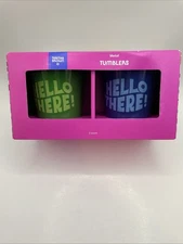 2 Tabitha Brown Hello There Metal Tumblers Cups Green & Blue