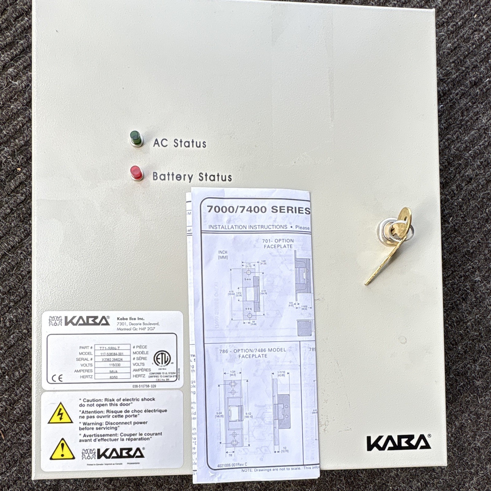 Kaba Access Control Power Panel Encloser