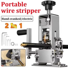 Manual Wire Stripping Machine Drill Powered Hand Crank Wire Stripper Tool 1-25MM