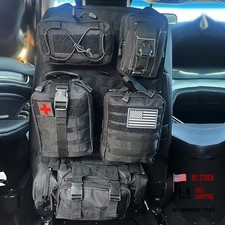 Universal Tactical Front Seat Back Organizer with 5 detachable Molle Black