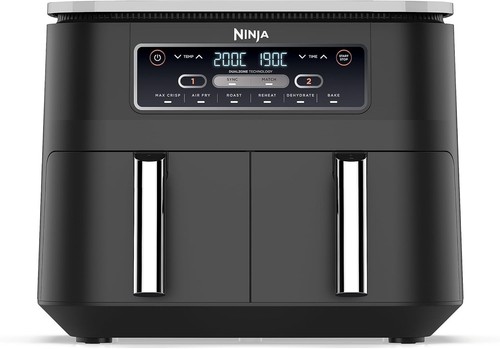 Dual Zone Digitale Luftfritteuse, 2 Schubladen, 7,6 l, 6 in 1, verwendet kein Öl,