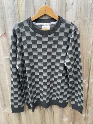 Percival Rundhalsausschnitt Strickpullover grau rechteckig brandneu mit Etikett