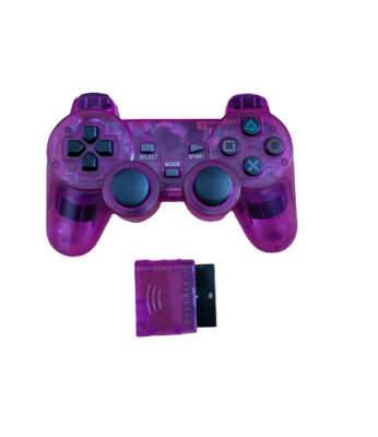 Wireless Controller Kabellos Gamepad für  Playstation 2 PS1 PS2 Neu Lila 