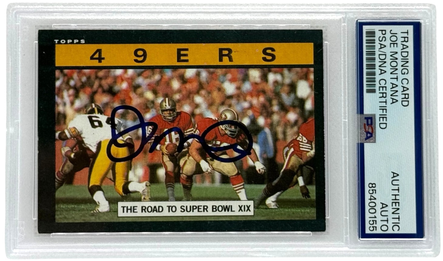 San Francisco 49ers Joe Montana Autographed 1985 Topps Card #148 PSA/DNA