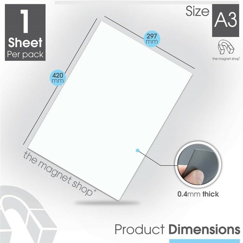 A3 Magnetic Whiteboard + Dry Wipe Pen, Large Dry Erase Fridge Notice Memo Board - Picture 3 of 9