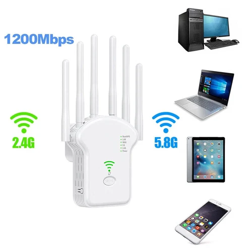 Wifi Range Internet Extender 1200Mbps 5G WLAN Repeater Signalverstärker Router - Bild 3 von 14