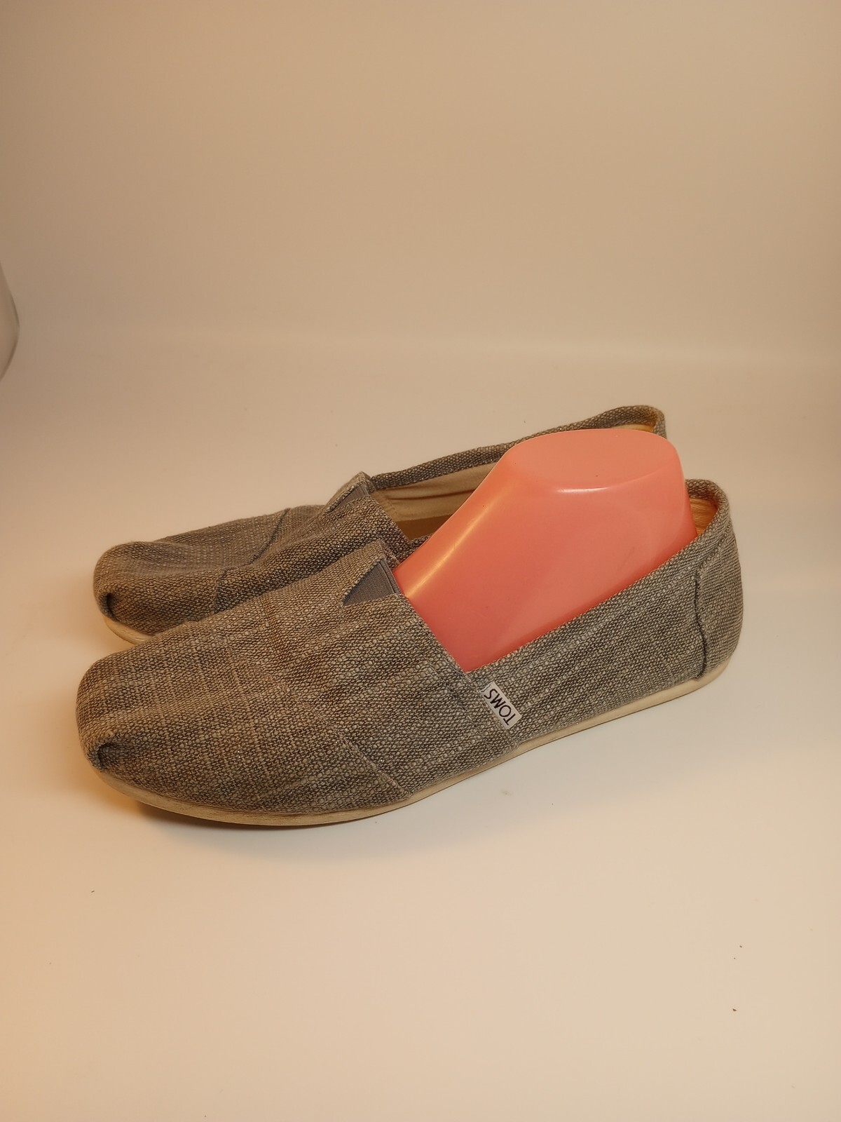 TOMS 340516 Womens Gray & Silver Jeans Stripes Slip Canvas Shoes - Size ...