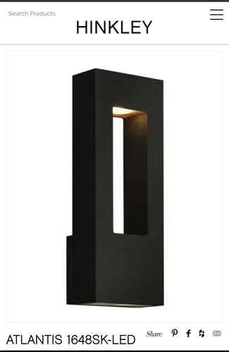 Sconce - Hinkley Lighting 1648SK-LED Atlantis Outdoor Wall Light - Satin Black - Picture 1 of 4