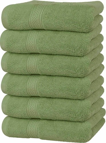 PAQUETE DE 6 TOALLAS DE MANO ALGODÓN 16X28 BAÑO SALÓN GIMNASIO SPA SECADO RÁPIDO 600 GSM - Imagen 7 de 7