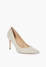 NIB Just Fab Khloy Classic Pump Light Beige Suede Standard Width / Size 8.5