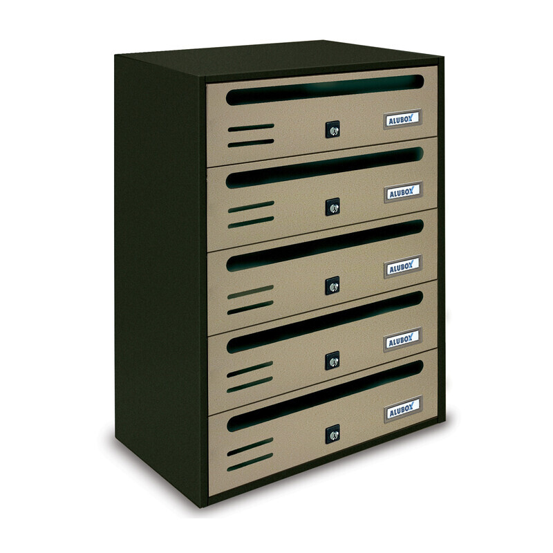 CASSETTA POSTALE ALUBOX CUBO/R 5 38,5X25X53 SABBIA