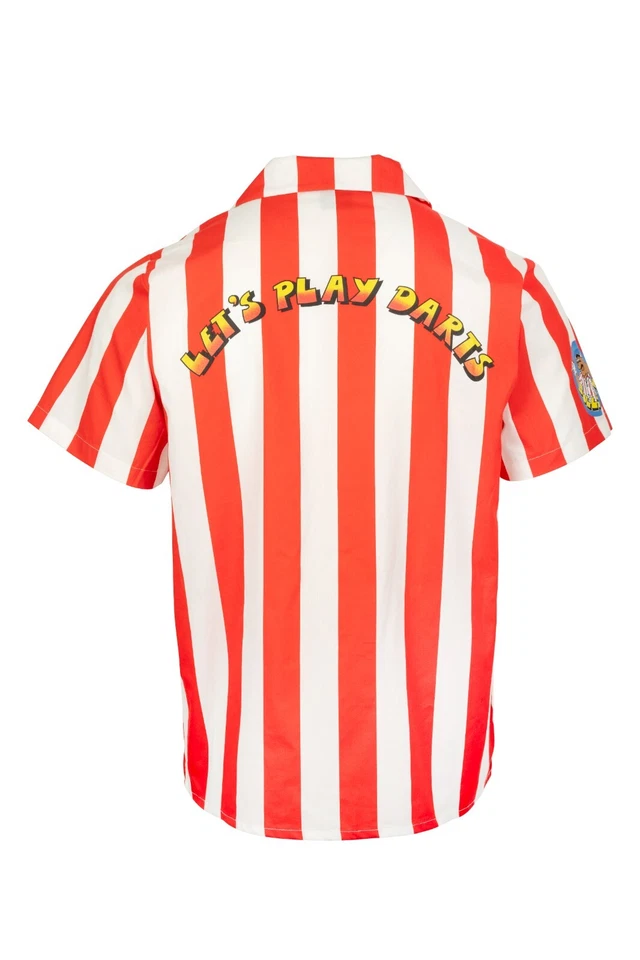 Bullseye TV Show Darts Official Bully Lets Play Darts Button Up Striped Shirt - Image 3 of 4