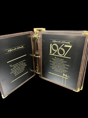 Vntg 20 Years w/ McDonald's 1967-1987 Wooden Binder Award Book Franchise Owner - Picture 5 of 24