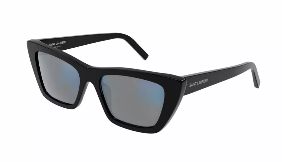Saint Laurent SL 276 MICA 025 Grey Black Cat Eye Women Sunglasses