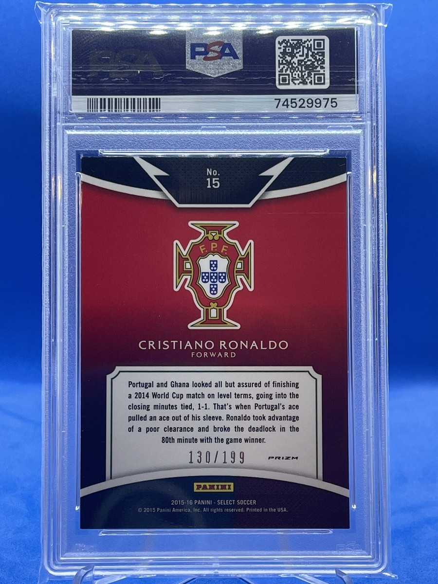 2015-16 Panini Select =Cristiano Ronaldo= RED Equalizers /199 PSA