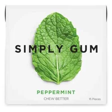 Simply Gum Peppermint Variety 6 Pack Natural Organic Kosher Aspartame Free Mint