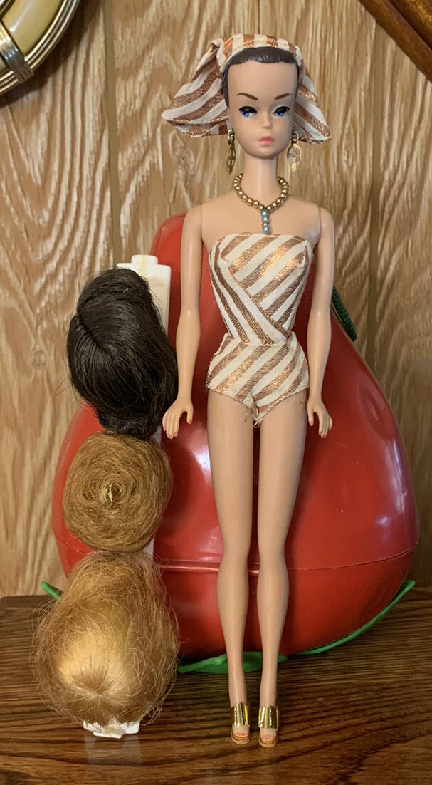 Barbie Fashion Queen W/Complete Outfit with Wigs & Stand 1963 Vintage