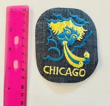 Vintage Denim Embroidered Chicago Patch Iron-On Sew-On Windy City