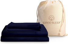 Luxury 1000 Thread Count Egyptian Cotton Twin XL Sheets Set, Navy Blue