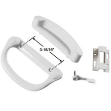 Patio Door Handle Set, Replacement Sliding Door Handle Set (Non-Keyed) - White