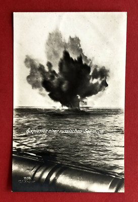 Foto AK Kaiserliche Kriegsmarine 1. WK Explosion einer russ. Seemine  ( 80188