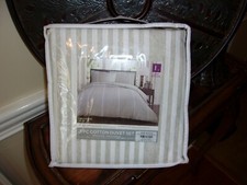 New Lush Decor Drew Stripe Taupe Full/Queen Duvet Cover Set 3pc